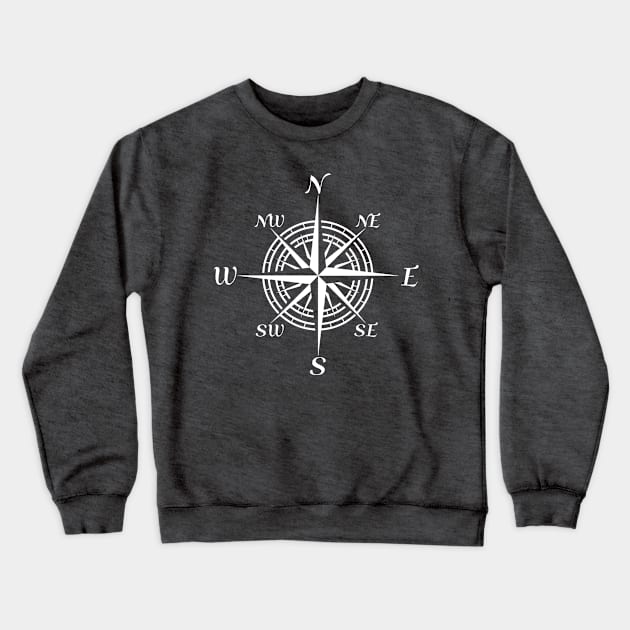 Compass Rose Crewneck Sweatshirt by macdonaldcreativestudios